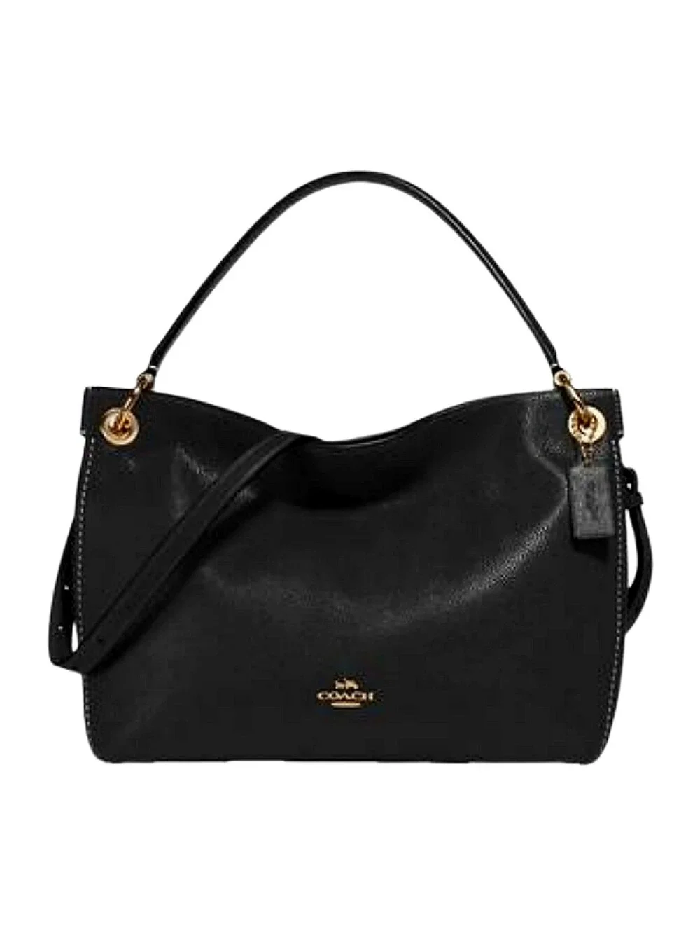 COACH Clarkson Hobo Bag in Black Pebbled Leather (Style Number 24947)